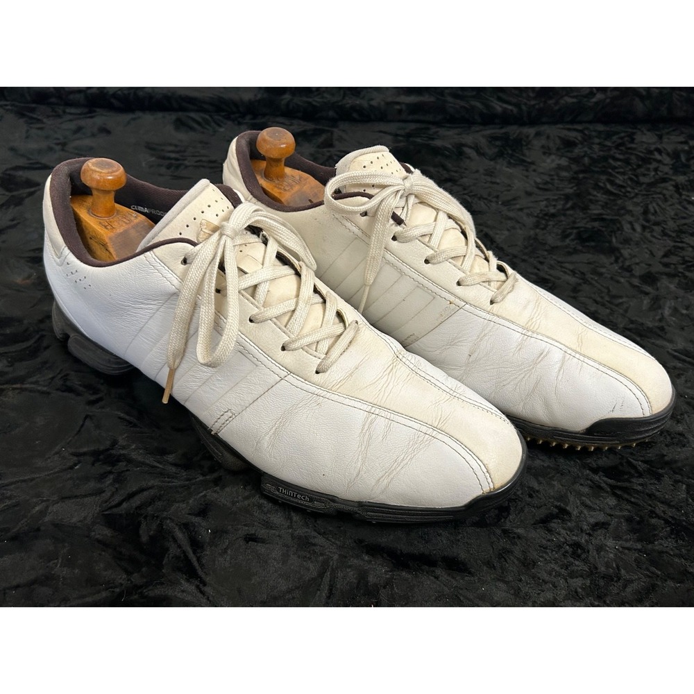 ADIDAS GREENSTAR FitFOAM Traxion All White Spiked Golfing Shoes Men's Size 12